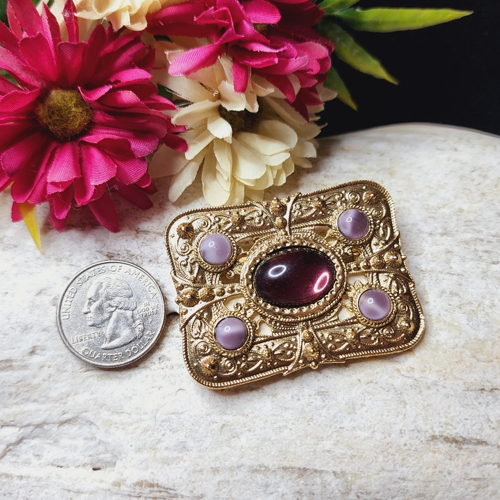 Vintage Rectangular Brooch - image 3